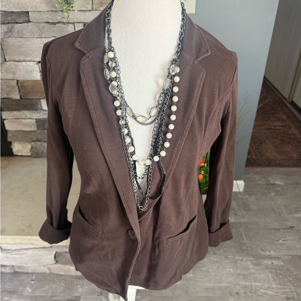 Caslon Chocolate Brown Women's Blazer Jacket